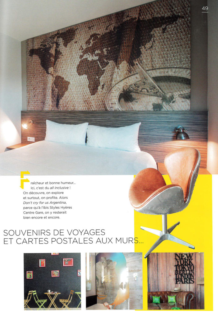 Parution de l'hôtel Ibis Styles de Hyères sur le thème du voyage dans le livre collector d'Ibis Styles