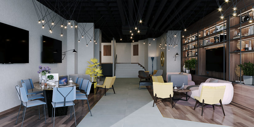 Décoration intérieur de l'Ibis de Nanterre préfecture sous le concept Plaza