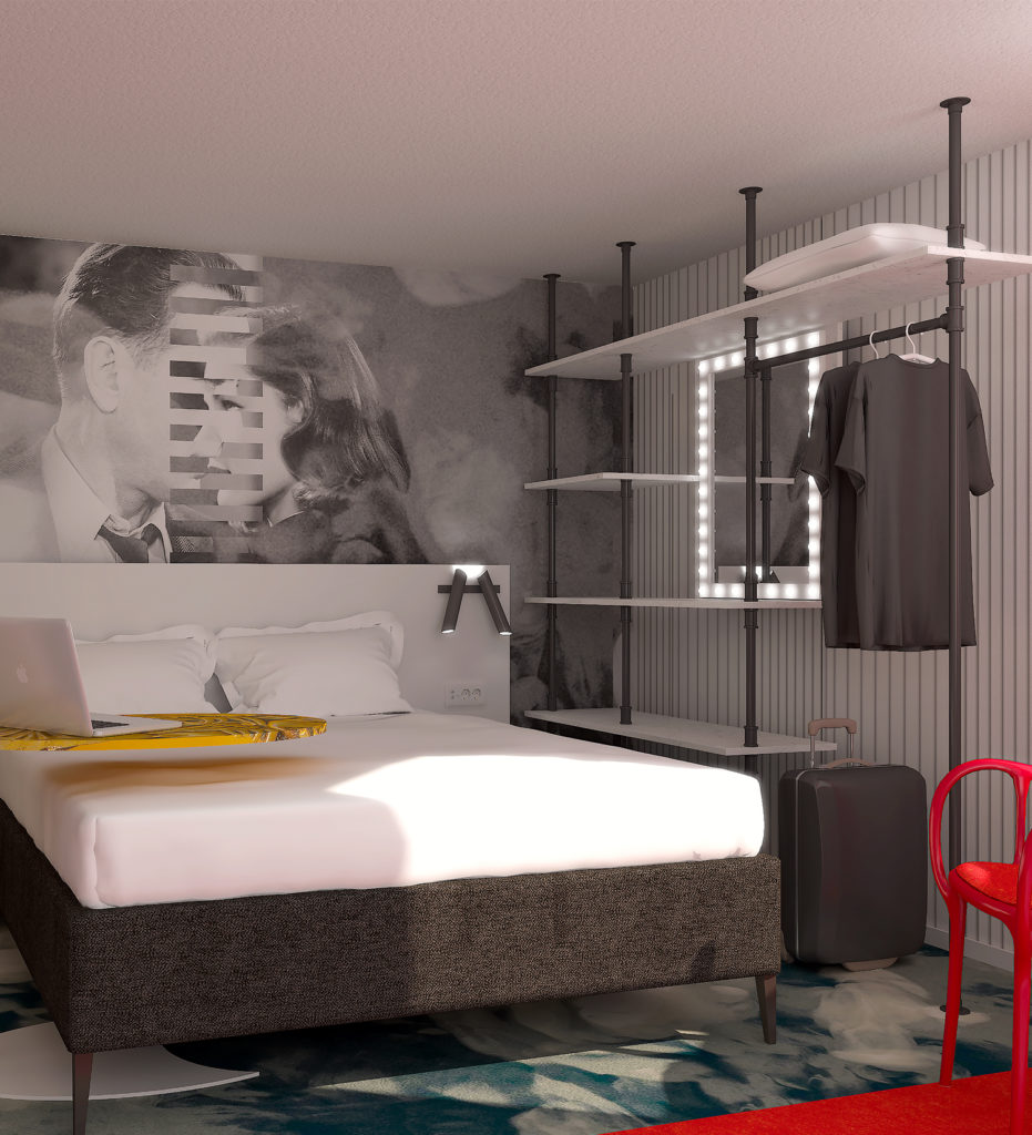 Rénovation et agencement des chambres de l'hôtel Ibis Styles de la Plaine Saint-Denis