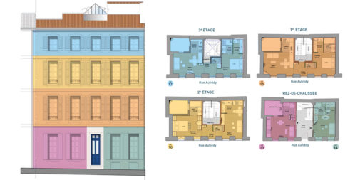 décoration et agencement intérieur d'un immeuble rue Aufredy à La Rochelle