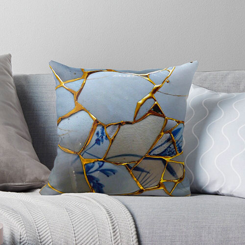 Coussin imprimé Kintsugi