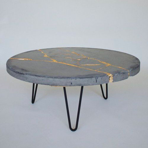 Table en bois Kintsugi