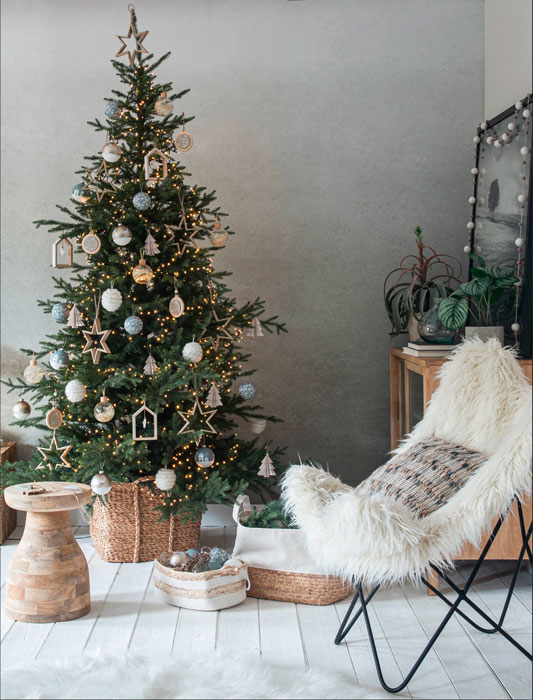 Sapin blanc, bois, nature, rotin, décoration scandicraft, tendance 2020