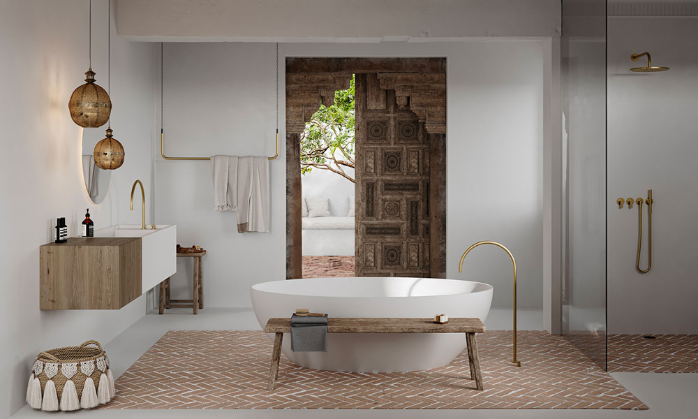 Une salle de bain ethnique aux inspirations marocaines