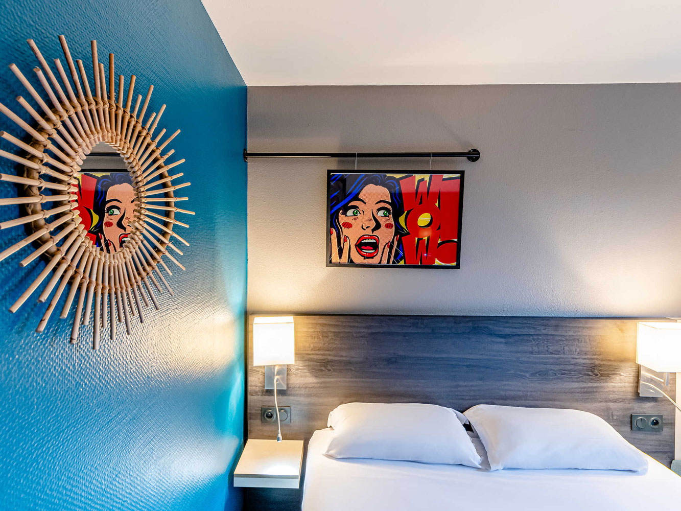Décoration et agencement pop art pour les chambres de l'hôtel Greet de Foirac