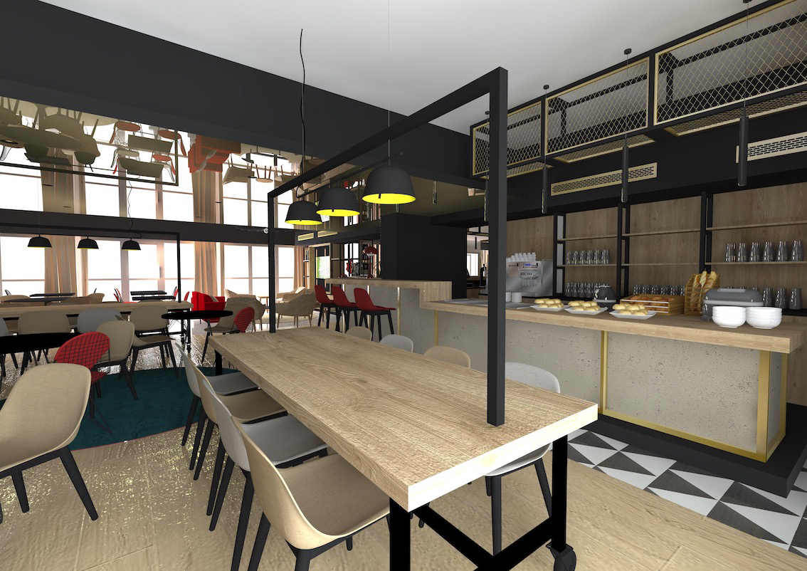 Rénovation et décoration et du buffet de petit-déjeuner à l'hôtel Ibis à La Courneuve