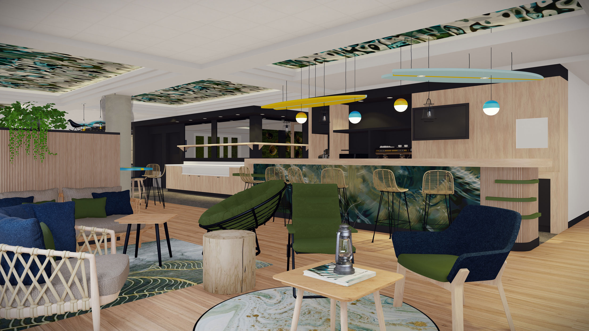 mission-architecture-interieure-agencement-bar-accueil-storytelling-mascaret-bois-eau-vert-bleu-nature-hotel-accor-bordeaux-begles