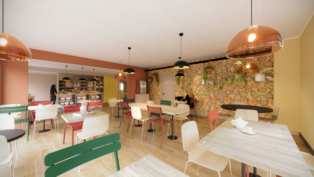 Décoration d'intérieur pour le rebranding d'un Hôtel Kyriad sous l'enseigne Ibis Styles