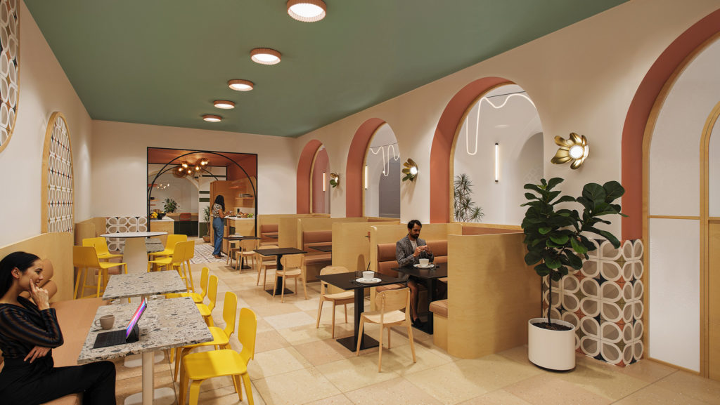 Visualisation en perspective des futurs services généraux de d'hôtels.